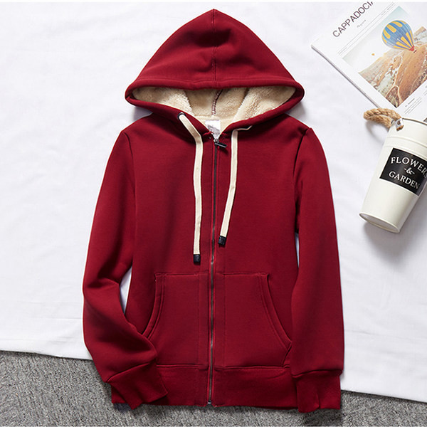 Hanorac de iarnă de damă cu căptușeală caldă și glugă