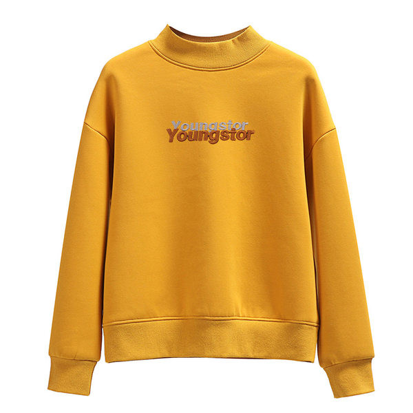 Μοντέρνα γυναικεία μπλούζα με κέντημα και απαλή φόδρα