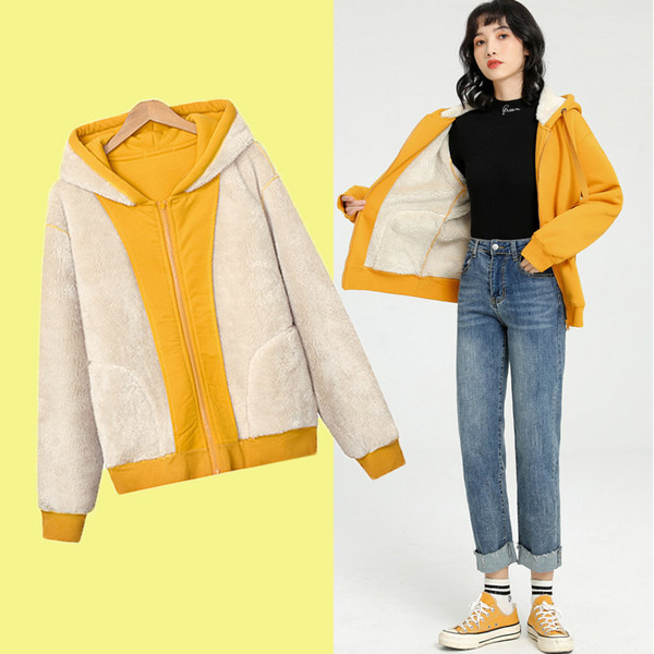 Γυναικείο φούτερ με φερμουάρ και κουκούλα σε τέσσερα χρώματα