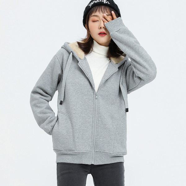 Γυναικείο φούτερ με φερμουάρ και κουκούλα σε τέσσερα χρώματα