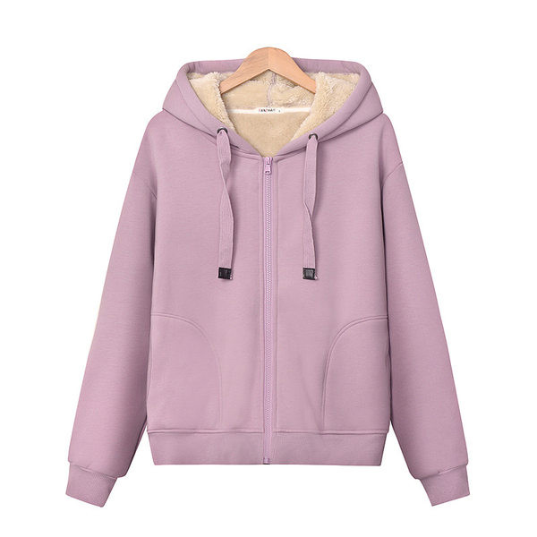 Γυναικείο φούτερ με φερμουάρ και κουκούλα σε τέσσερα χρώματα
