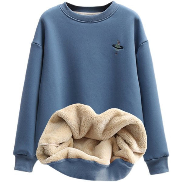 Női téli blúz kerek nyakkivágással és meleg béléssel