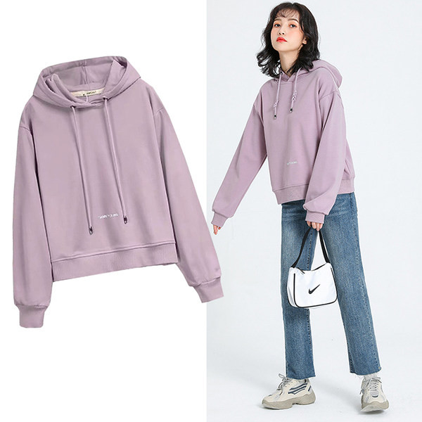 Γυναικείο casual φούτερ με κουκούλα και κορδόνια