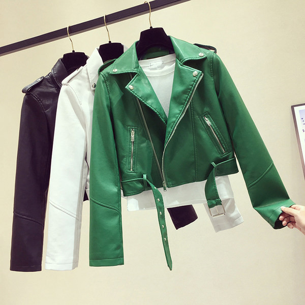 Modern női bőrkabát több színben