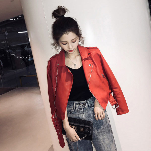 Modern női bőrkabát több színben