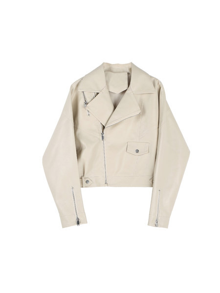 Geaca de piele de dama cu fermoare si guler