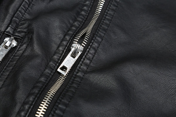 Női bőrkabát cipzárral, két színben