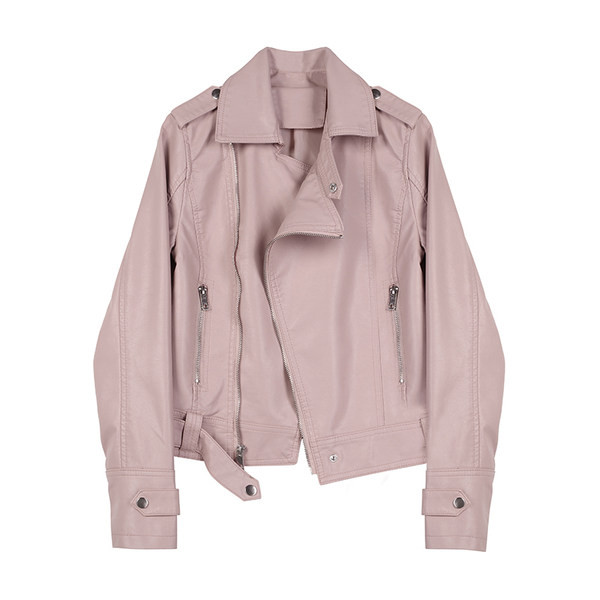 Női bőrkabát cipzárral, két színben