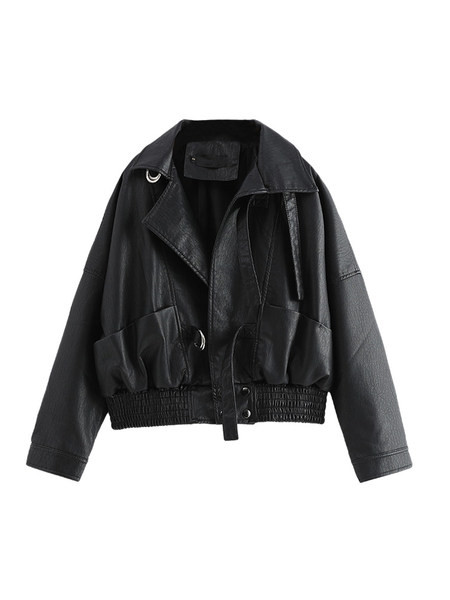 Női műbőr kabát bézs és fekete színben