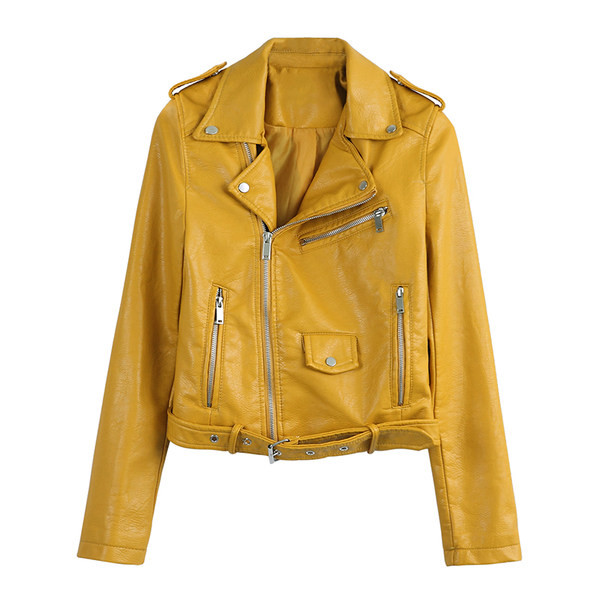 Színes női kabát övvel és cipzárral