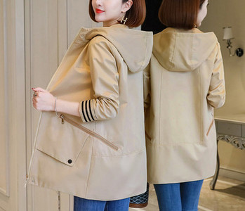 Geaca casual dama cu gluga si fermoar