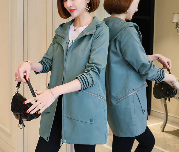 Geaca casual dama cu gluga si fermoar