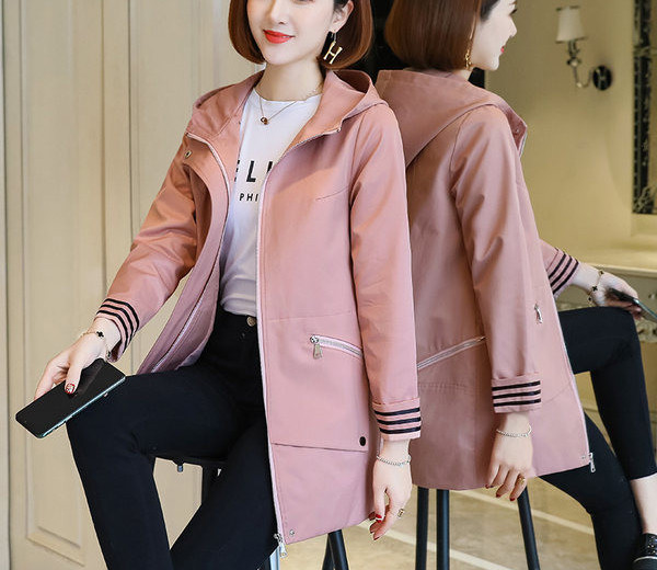 Geaca casual dama cu gluga si fermoar