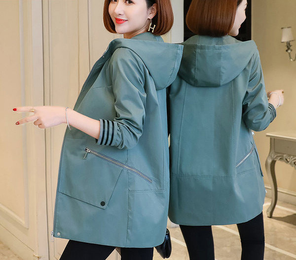 Geaca casual dama cu gluga si fermoar