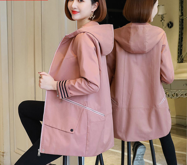 Geaca casual dama cu gluga si fermoar