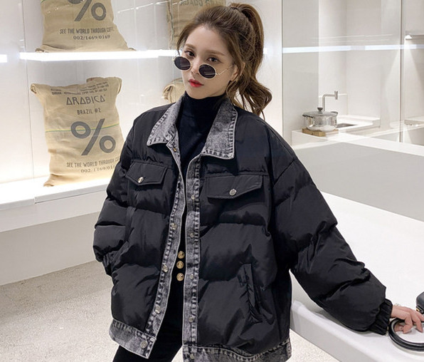 Női téli kabát széles modell gombokkal