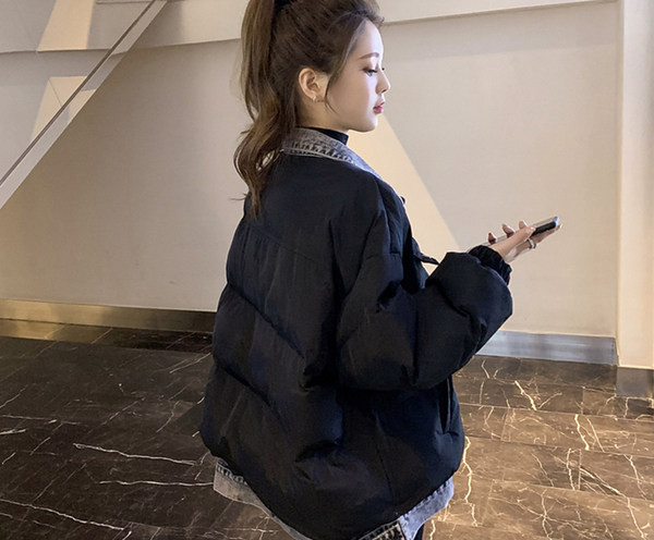 Női téli kabát széles modell gombokkal