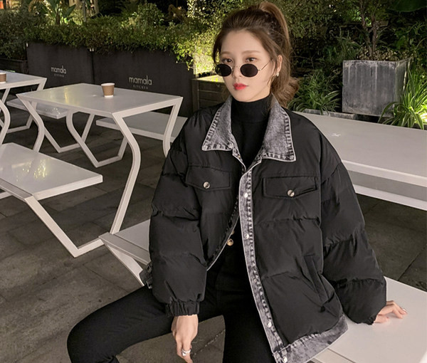 Női téli kabát széles modell gombokkal