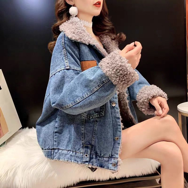 Jachetă de damă din denim cu căptușeală caldă