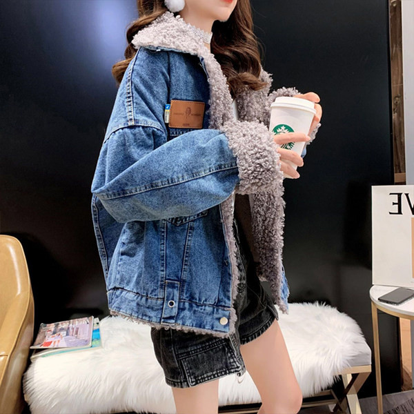 Jachetă de damă din denim cu căptușeală caldă