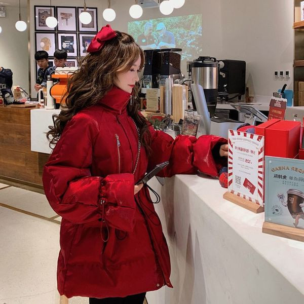 Modern női kabát magas pólógallérral - télire is alkalmas