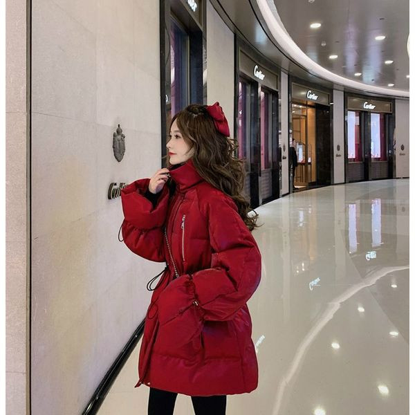 Modern női kabát magas pólógallérral - télire is alkalmas