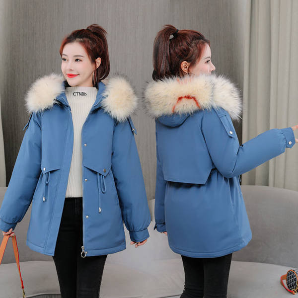 Női téli kabát pehely kapucnival - többféle színben