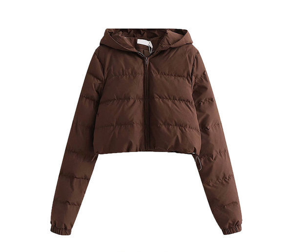 Rövid női alkalmi kabát kapucnival