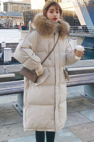 Női téli hosszú kabát cipzárral három színben