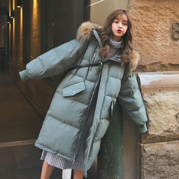 Női téli hosszú kabát cipzárral három színben