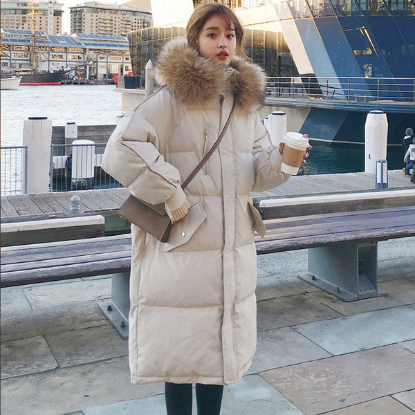 Női téli hosszú kabát cipzárral három színben