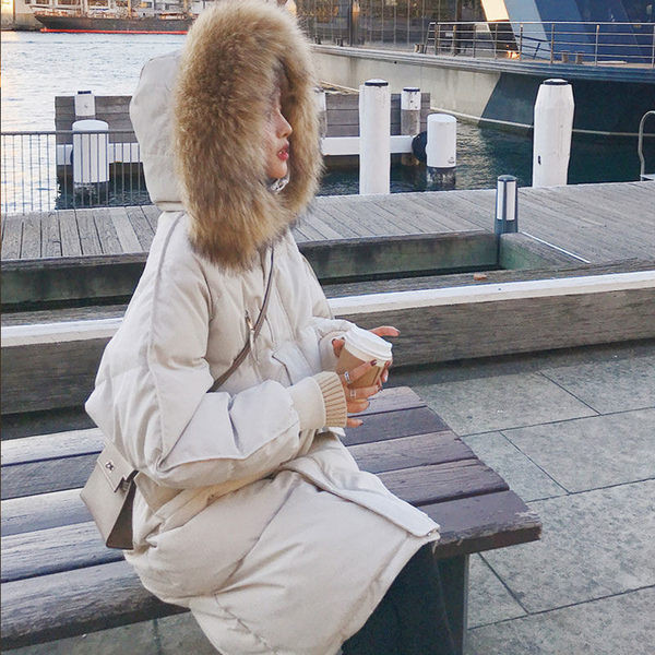 Női téli hosszú kabát cipzárral három színben