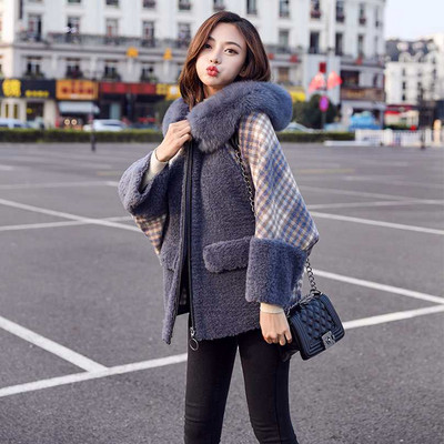 Geaca de iarna de dama model nou cu gluga si maneci largi