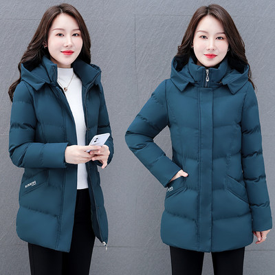 Női kabát magas és kapucnival több színben