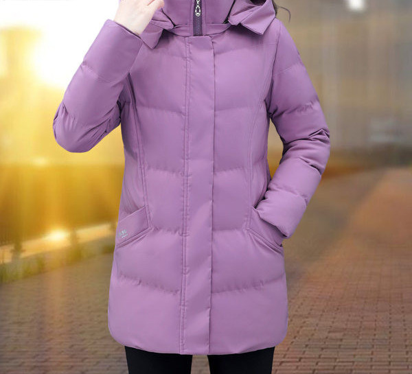 Női kabát magas és kapucnival több színben