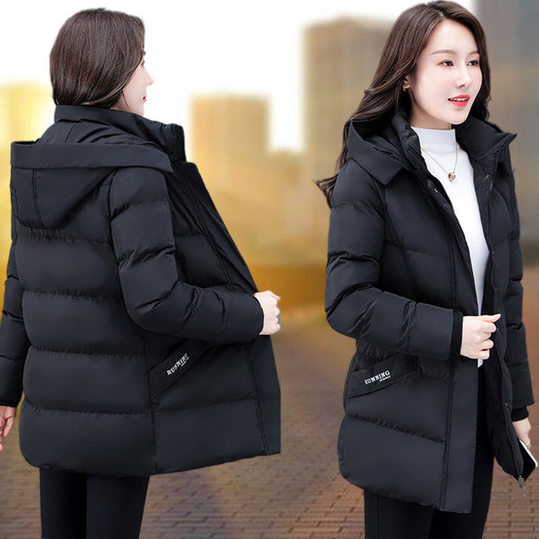 Női kabát magas és kapucnival több színben