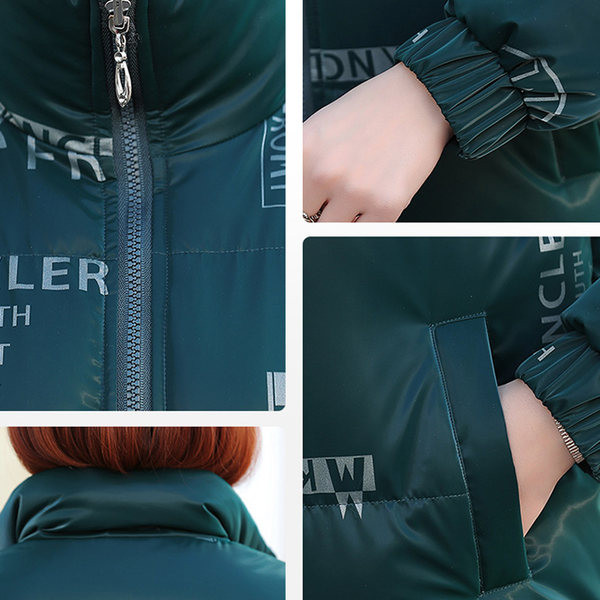 Rövid gyermekkabát felirattal