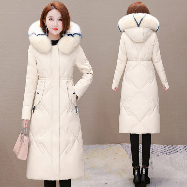 Új modell női hosszú kabát, pehellyel