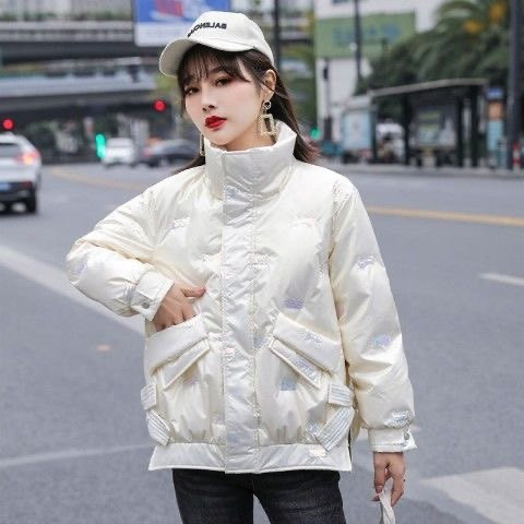 Női téli kabát négy színben cipzárral és zsebekkel