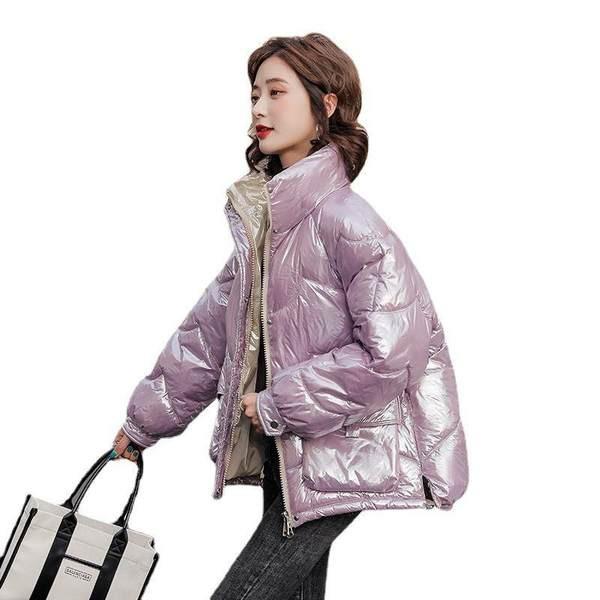 Geaca de iarna dama model larg cu guler inalt si sireturi