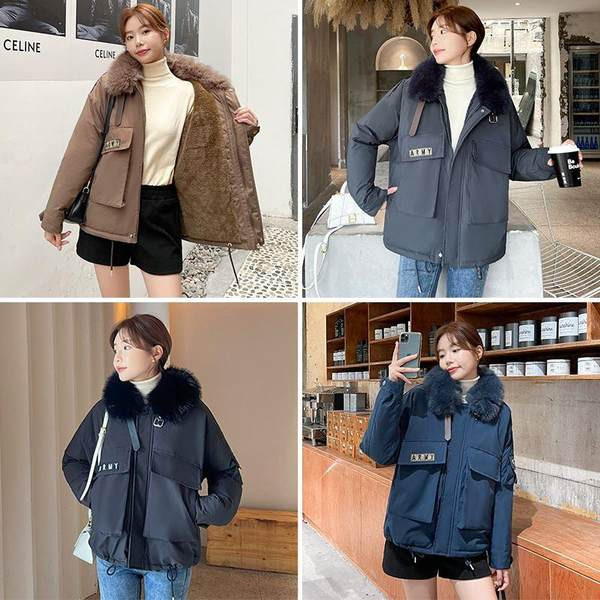 Új modell kabát zsebekkel és gallérral