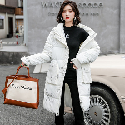 Hosszú női kabát feliratokkal és kapucnival - többféle színben