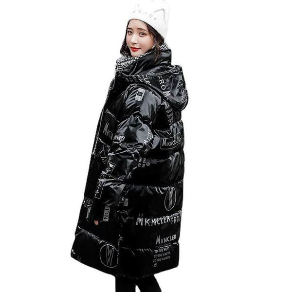 Hosszú női kabát feliratokkal és kapucnival - többféle színben