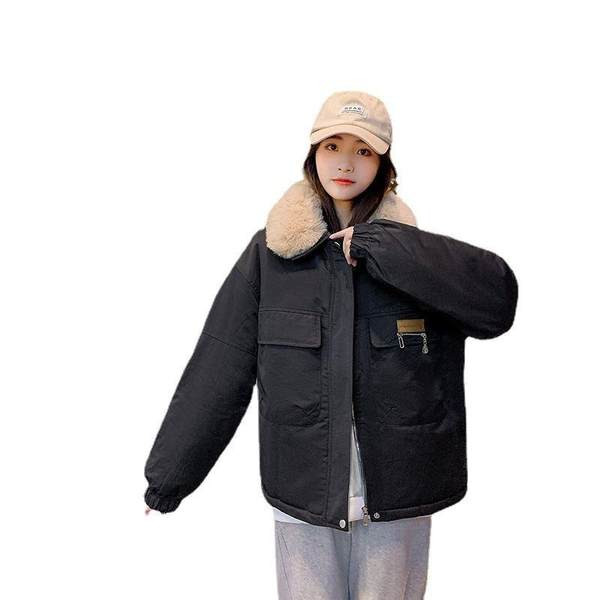 Női alkalmi kabát mentes modell cipzárral és zsebekkel