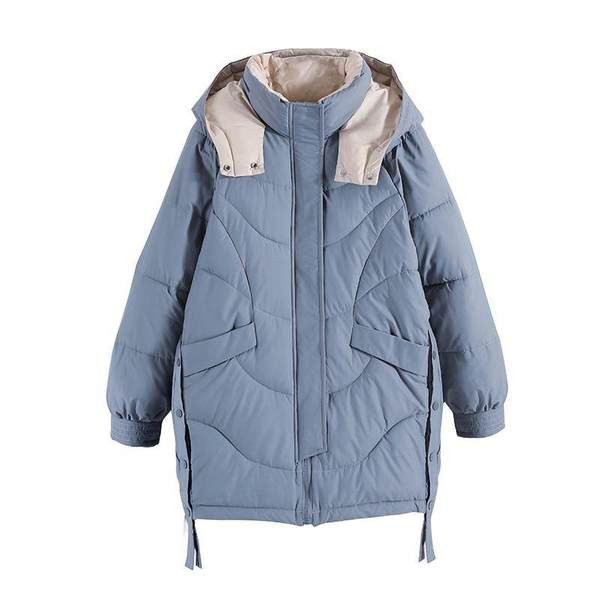 Női téli kabát kapucnival és zsebekkel - többféle színben
