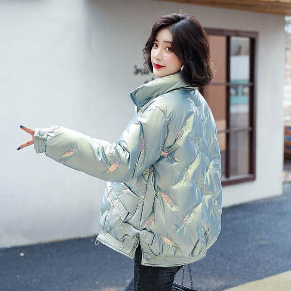 Geaca lata de dama cu guler inalt si fermoar