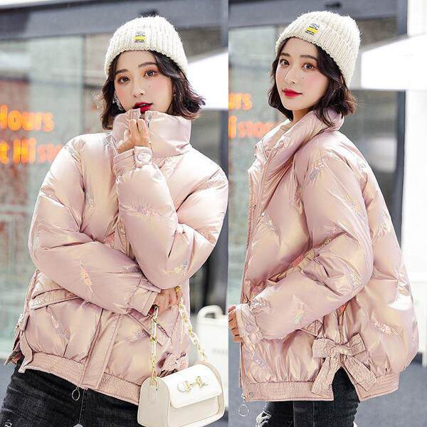 Geaca lata de dama cu guler inalt si fermoar