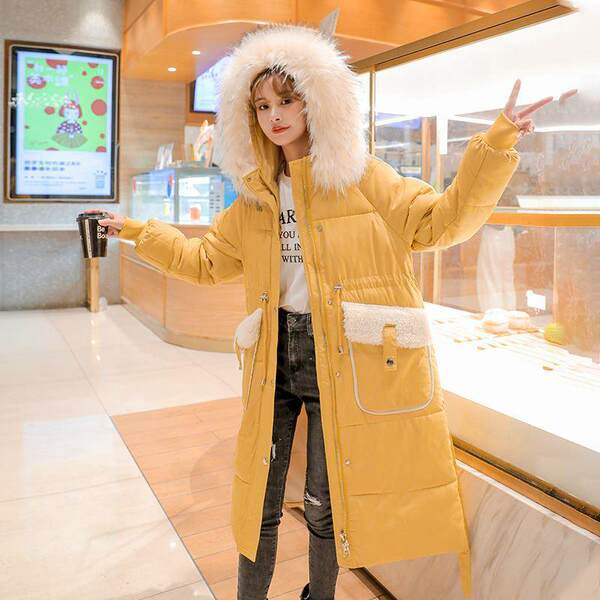 Hosszú téli kabát meleg béléssel