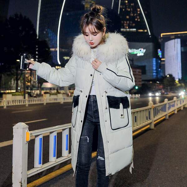 Hosszú téli kabát meleg béléssel