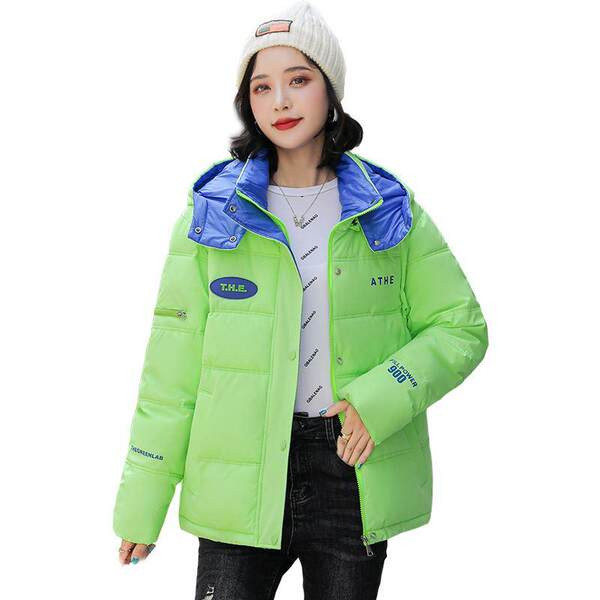 Γυναικείο χειμωνιάτικο μπουφάν με κουκούλα και απλικέ στην πλάτη